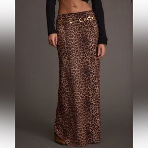 Leopard Print A-Line Skirt